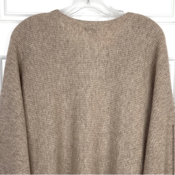 JOHNNY WAS CALME 100% Cashmere NEW Color Block Waffle Sweater Taupe Tan Size L - Picture 8 of 14